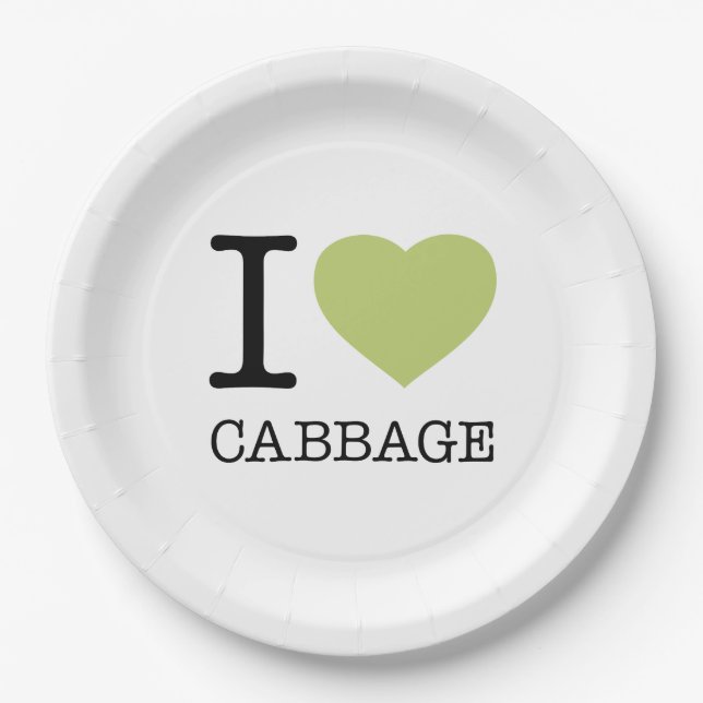 I LIEBE CABBAGE PAPPTELLER (Vorderseite)