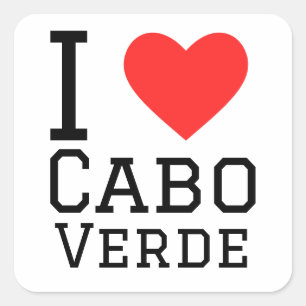 I Liebe Cabo verde Quadratischer Aufkleber