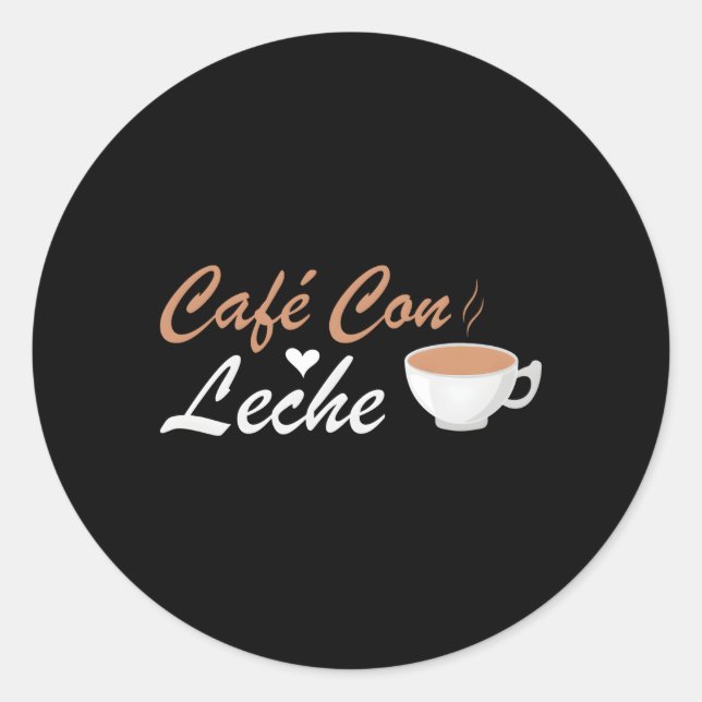 I Liebe Cafe Con Leche Runder Aufkleber (Vorderseite)