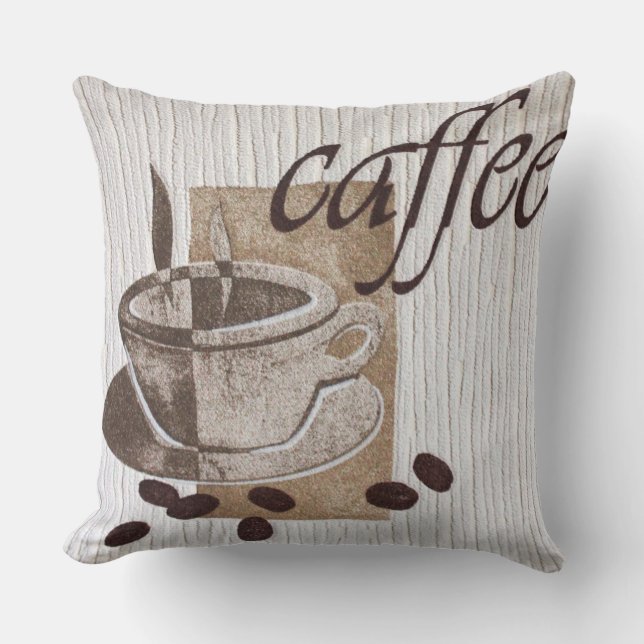 I Liebe Caffee (Kaffee) Designer Kissen (Vorderseite)