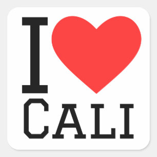 I Liebe cali Quadratischer Aufkleber