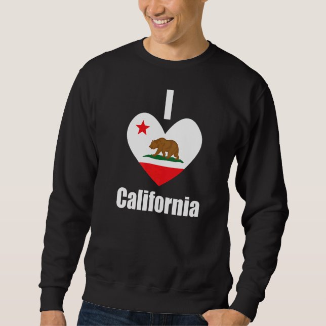 I Liebe California Bear Heart State Flag Sweatshirt (Vorderseite)