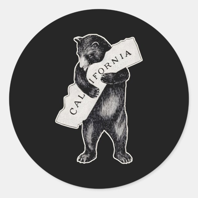 I Liebe California Cali Pride Bear Runder Aufkleber (Vorderseite)
