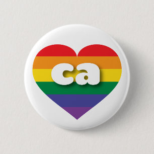 I Liebe California Gay Pride Button