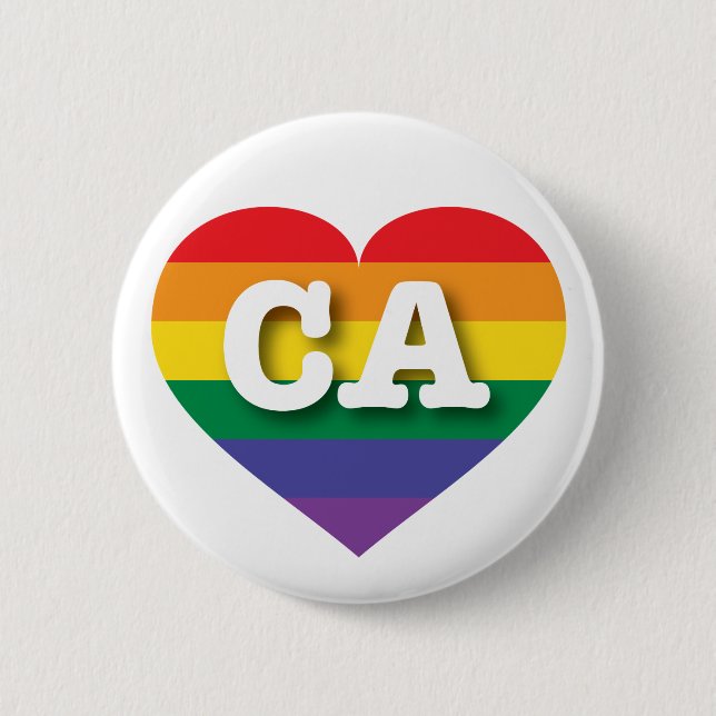 I Liebe California Gay Pride Button (Vorderseite)