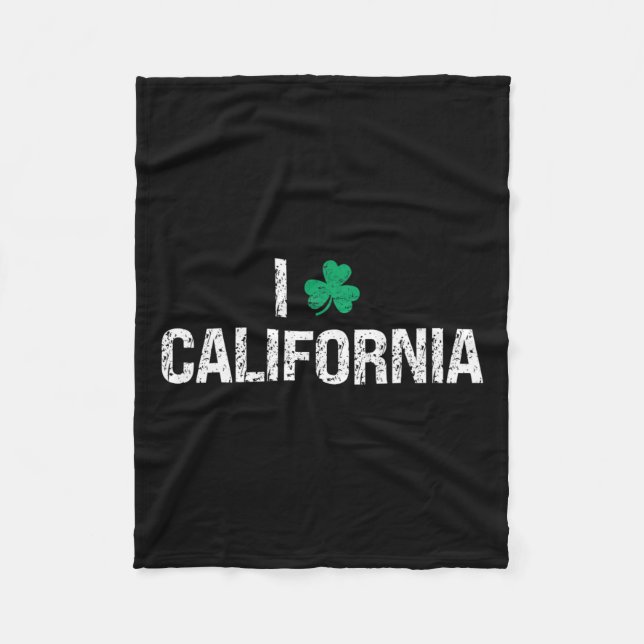I Liebe California Kleeblatt Clover St. Patrick's  Fleecedecke (Vorderseite)