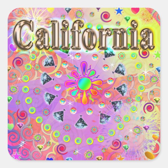 I LIEBE California Lucky Golden Sticker (Vorderseite)