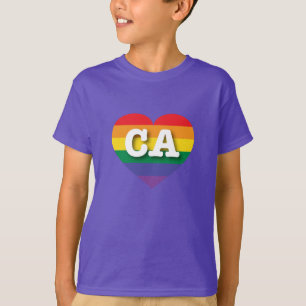 I Liebe California Rainbow Herz T-Shirt