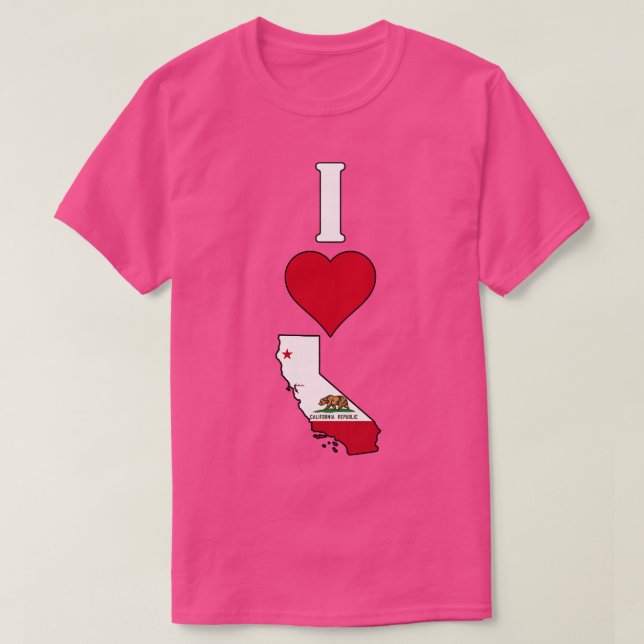 I Liebe California Vertical I Heart California Sta T-Shirt (Design vorne)
