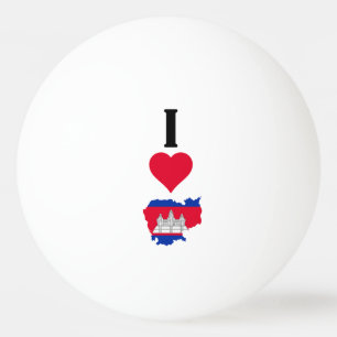 I Liebe Cambodia Vertical I Heart Country Flag Kar Tischtennisball