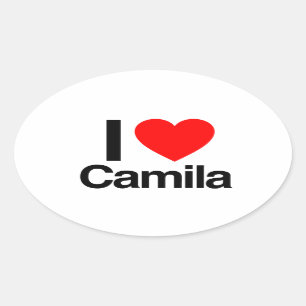 i Liebe camila Ovaler Aufkleber