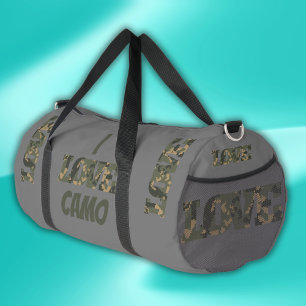 I Liebe Camouflage Green Brown   Duffle Bag