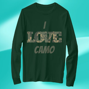 I Liebe Camouflage Green Brown   T-Shirt