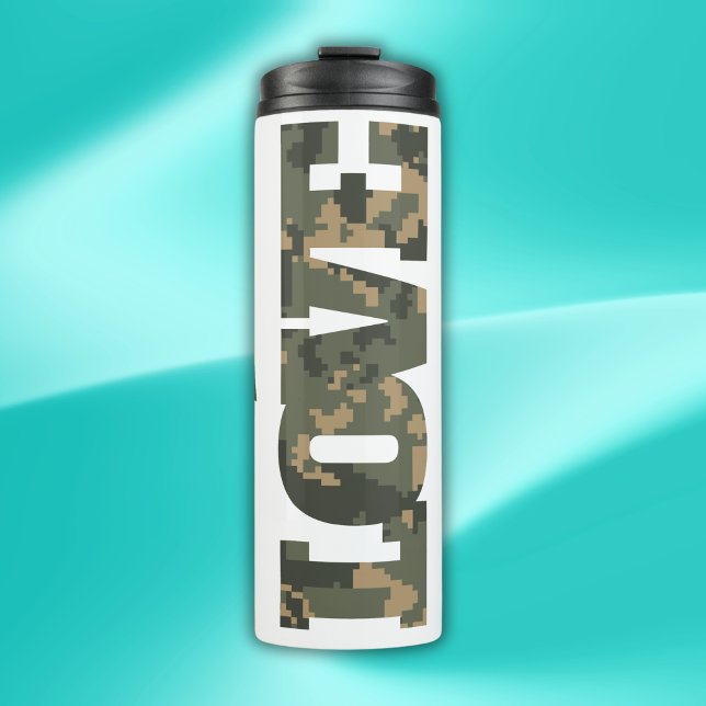 I Liebe Camouflage Green Brown | Thermosbecher (Von Creator hochgeladen)