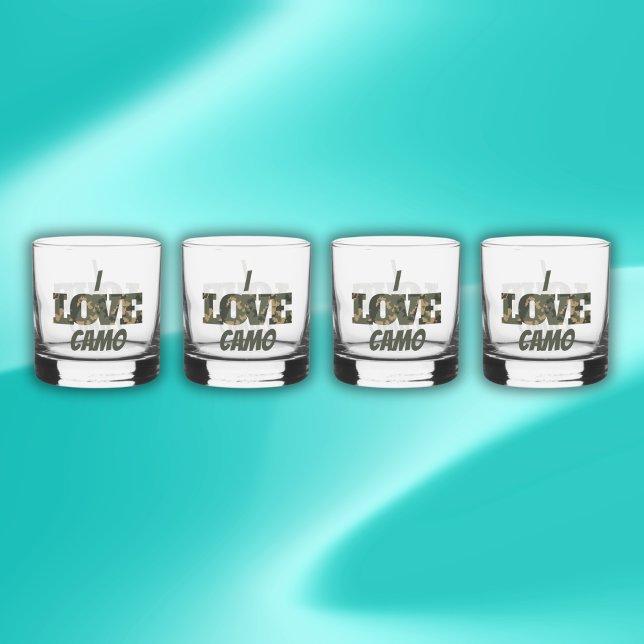 I Liebe Camouflage Green Brown | Whiskyglas (Von Creator hochgeladen)