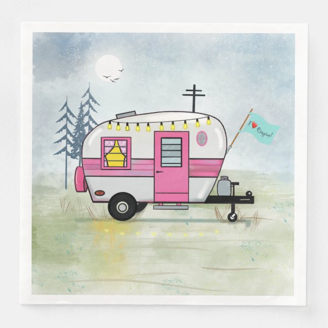 I Liebe Camping Paper Napkin Serviette (Vorderseite)