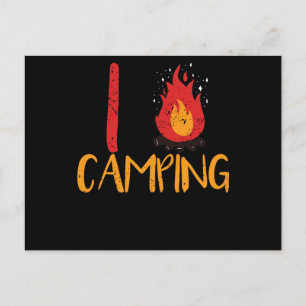 I Liebe Camping Trekking Campfire Brennende Hitze Postkarte