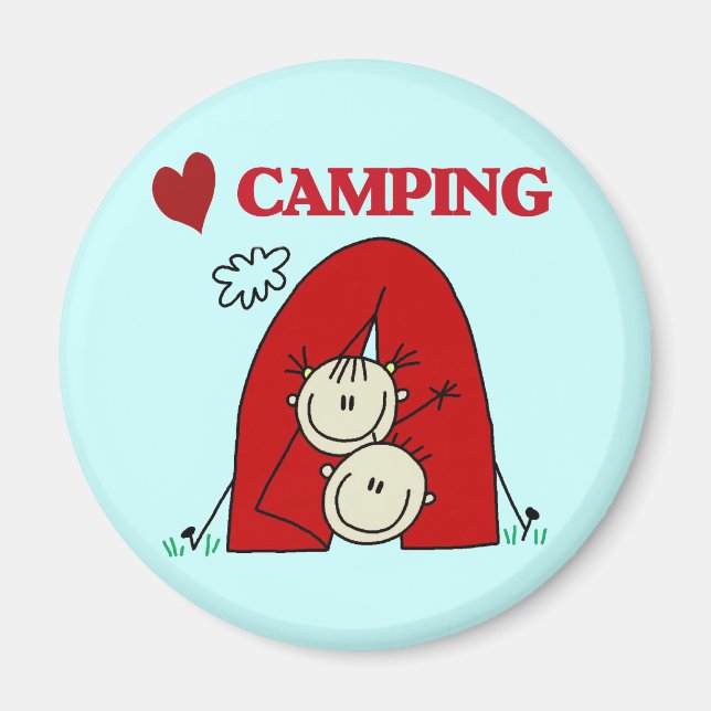I Liebe Camping Tshirts und Geschenke Magnet (Vorne)