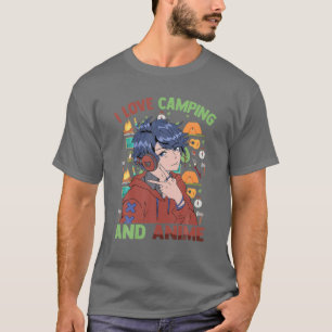 I Liebe Camping und Anime - Niedlich Kawaii - Mang T-Shirt