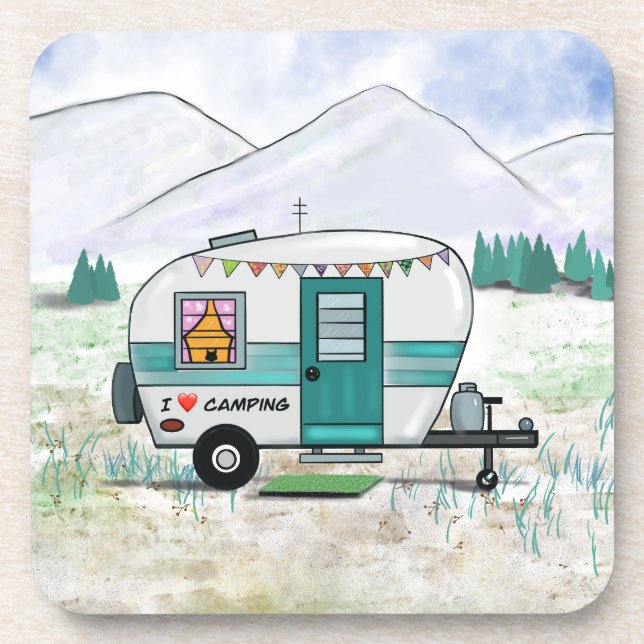 I LIEBE CAMPING UNTERSETZER (Vorderseite)