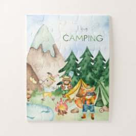 I Liebe Camping Woodland Animal Kids Aquarell Puzzle
