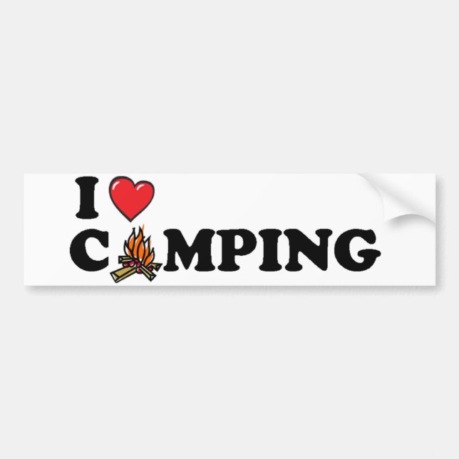 I Liebe-Campings-Lagerfeuer Autoaufkleber (Vorne)