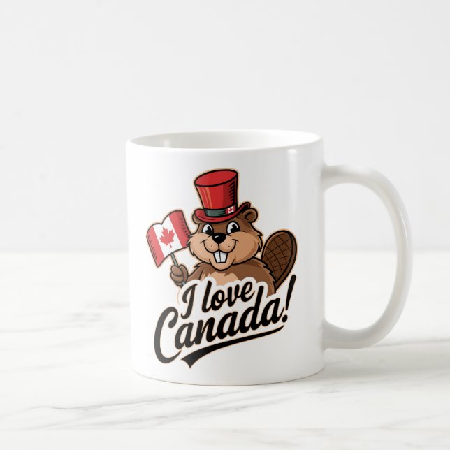 I Liebe Canada Beaver Design Kaffeetasse (Rechts)