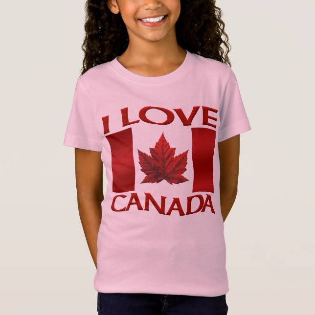 I Liebe Canada Kid's Souvenir Canada Day Shirt (Vorderseite)