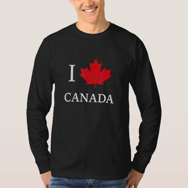 I Liebe Canada Maple Leaf Heart Canada Day T-Shirt (Vorderseite)