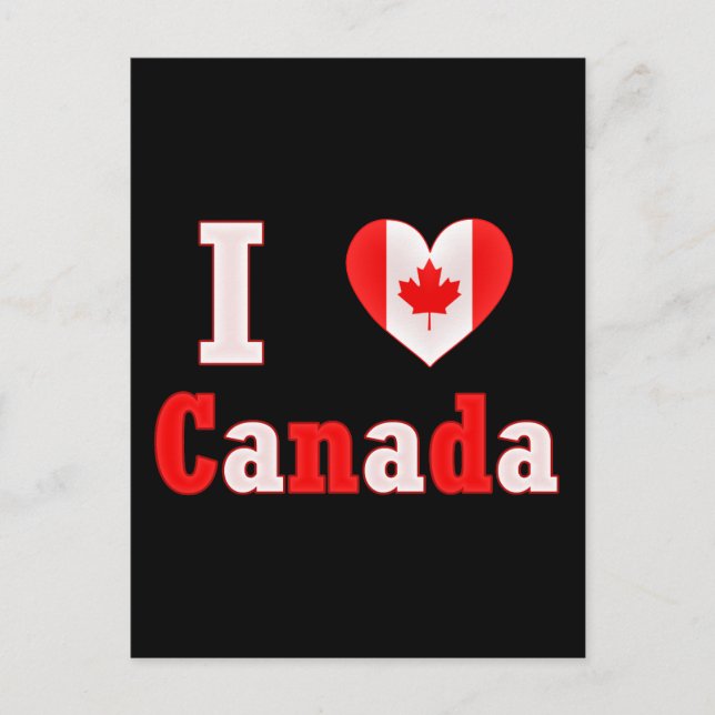 I Liebe Canada Maple Leaf Heart Postkarte (Vorderseite)