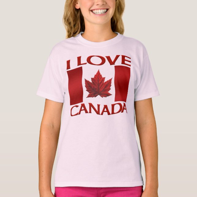 I Liebe Canada Sweatshirt Girl's Canada Souvenir T-Shirt (Vorderseite)