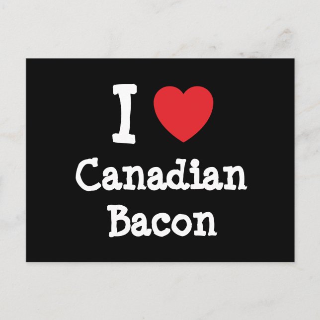 I Liebe Canadian Bacon Herzkranz T - Shirt Postkarte (Vorderseite)