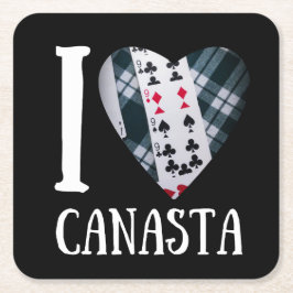 I Liebe Canasta | Funny canasta player Rechteckiger Pappuntersetzer
