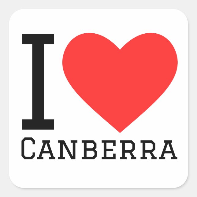 I Liebe Canberra Quadratischer Aufkleber (Vorderseite)