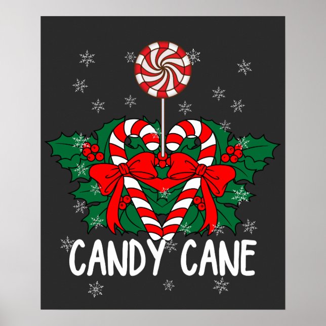 I Liebe Candy Cane T - Shirt Poster (Vorne)