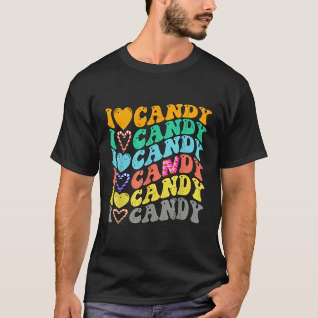 I Liebe Candy Halloween-Party Niedlich Trick oder  T-Shirt (Vorderseite)