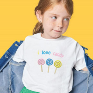 I Liebe Candy Pastellblende Kind lässig aussehen T-Shirt