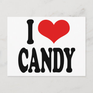 I Liebe Candy" Postkarte