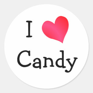 I Liebe Candy Runder Aufkleber