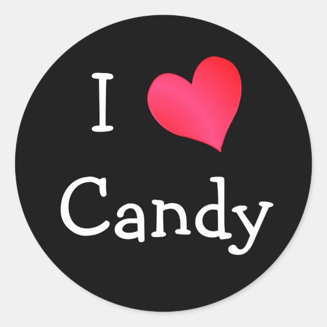 I Liebe Candy Runder Aufkleber (Vorderseite)