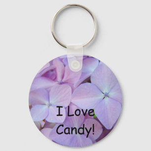 I Liebe Candy! Schlüsselkette Pink Lila Hydrangeas Schlüsselanhänger