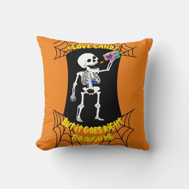I Liebe Candy Skeleton Pillow Kissen (Vorderseite)