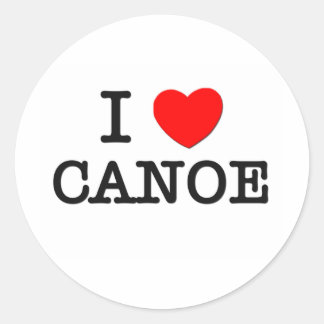 I Liebe CANOE Massachusetts Runder Aufkleber