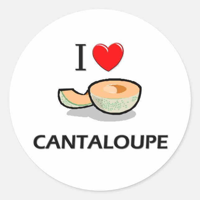 I Liebe Cantaloupe Runder Aufkleber (Vorderseite)