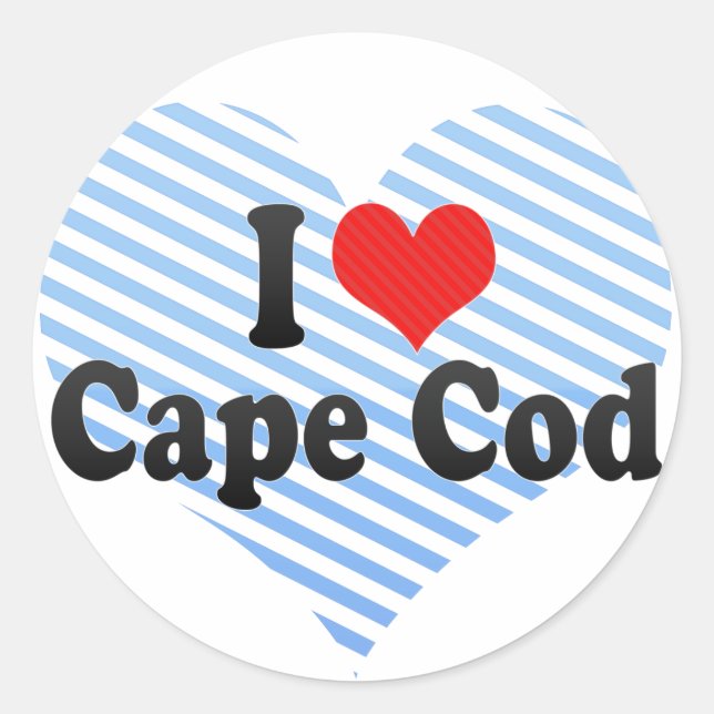 I Liebe Cape Cod Runder Aufkleber (Vorderseite)