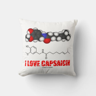 I Liebe Capsaicin Chili Pepper Chemical Molecule Kissen