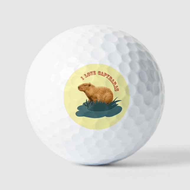I Liebe Capybaras Golfball (Vorderseite)