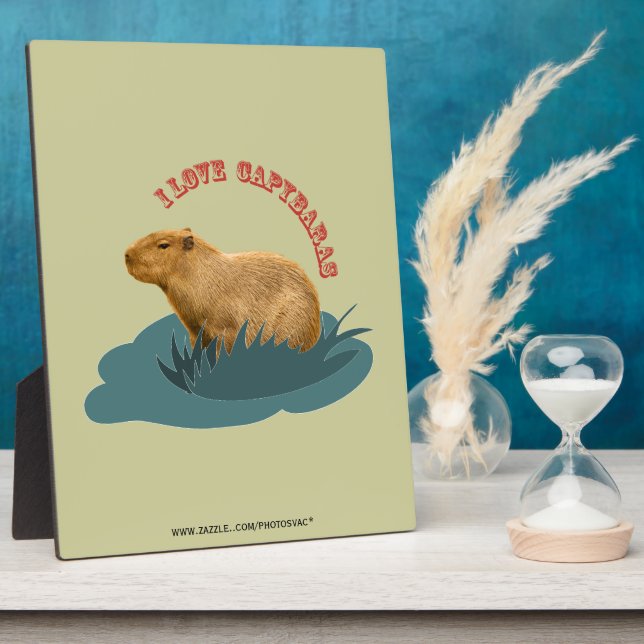 I Liebe Capybaras Plaque Fotoplatte (Seite)