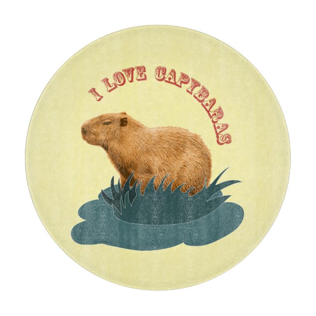 I Liebe Capybaras Schneidebrett (Vorderseite)
