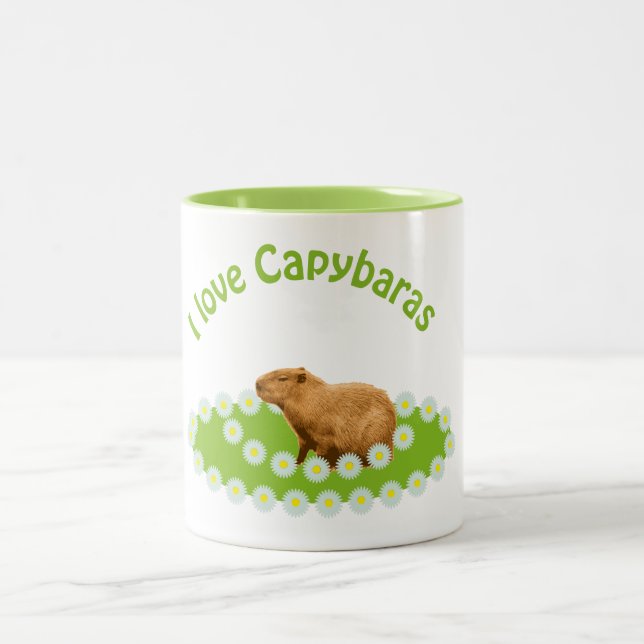 I Liebe Capybaras Zweifarbige Tasse (Mittel)
